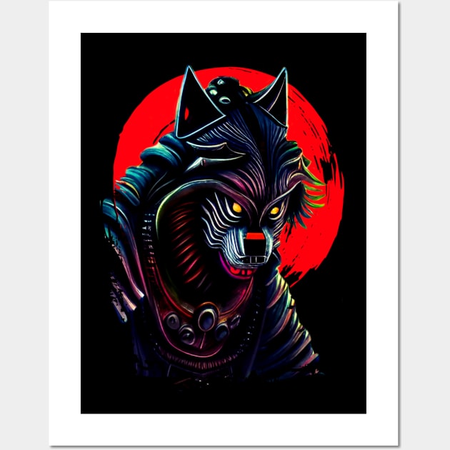 werewolf in Samurai armour Wall Art by BAJAJU